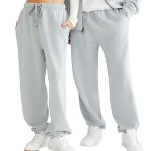 Aeropostale M NEW Essentials Jogger Sweatpants Washed Blue Gray